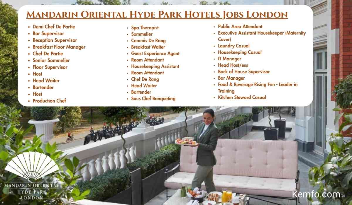 Mandarin Oriental Hyde Park Hotels Jobs London
