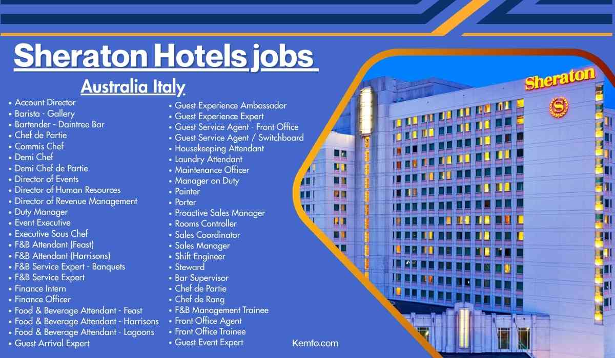 Sheraton Hotels jobs Australia Italy